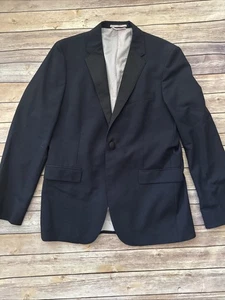 Brooks Brothers " Red Fleece " Solid Navy Blue one Button Blazer 42L - Picture 1 of 10
