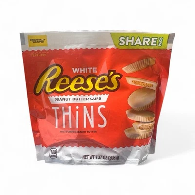 White REESE'S Milk Chocolate Peanut Butter Cups Thins,7.37 oz 3 Bags - Image 1 of 2