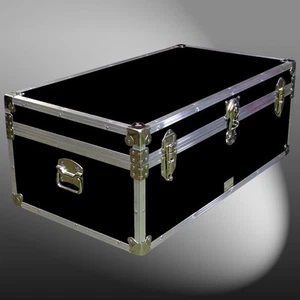 36" STORAGE BOX/LUGGAGE BOARDING SCHOOL UNIVERSITY TRAVEL SHIPPING TRUNK CHEST - Picture 1 of 6