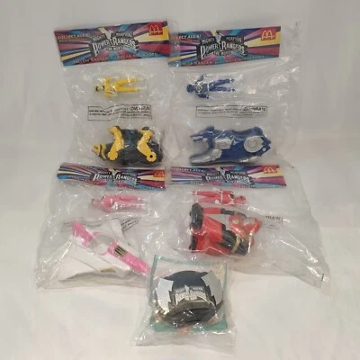 McDonalds 4 Mighty Morphin Power Rangers 1995 mono, grúa, oso, lobo Ninjazords Foto 1 de 4