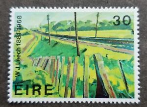 [SJ] Ireland W. J. Leech Painting Railway Embankment 1981 Train (stamp) MNH