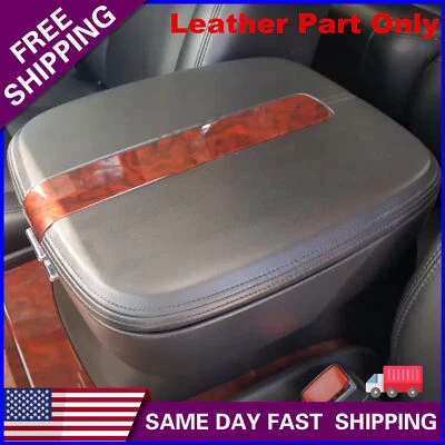 2007-2014 For Cadillac Escalade Leather Center Console Lid Cover Armrest Black - Image 1 of 4