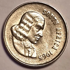 1965 South Africa 5 Cent "ERROR" coin UNCIRCULATED - Foto 1 di 5