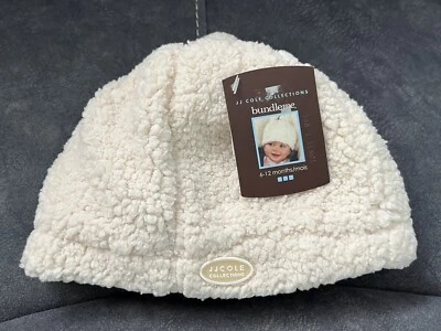 NEW - JJ Cole BundleMe Faux Shearling Baby Hat in Cream (6-12 Months) - Image 1 of 4