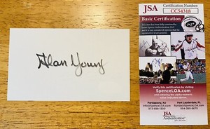 Alan Young Signed Autographed 3x5 Card JSA Certified Mr. Ed Scrooge McDuck