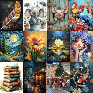 YALKIN Christmas Paint by Numbers kits for Adults Beginners Frameless 16x20in - Picture 1 of 36