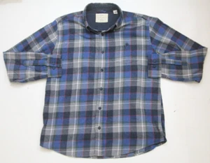 Large Weatherproof Gray Blue Cotton Poly Dress Shirt Button Up Long Sleeve P17 - Picture 1 of 5
