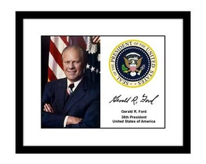 Gerald Ford 8x10 Signed photo presidential seal US president autographed print - Picture 1 of 2