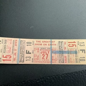 Ringling Bros. Barnum & Bailey Circus July 27th 1956 Unused Ticket - Picture 1 of 2