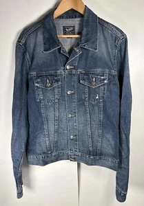 Gas Denim Jacket Mens XL Blue Slim Fit Trucker Oklahoma - Picture 1 of 9