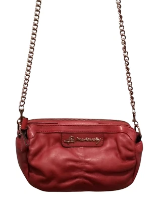 Bolso Bandolera B Makowsky Cuero Rojo Mini Triple Compartimiento Bolso de Hombro Foto 1 de 4
