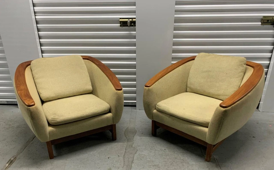 Sillones modernos R Huber Canadá mediados de siglo teca raros ¡Bonitos! Foto 1 de 1