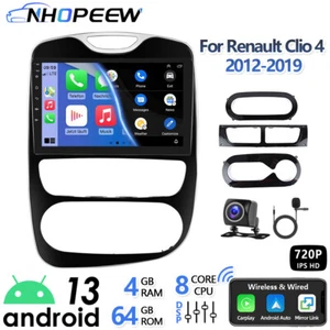 Radio de coche 10"" 4+64 GB para Renault Clio 4 2012-19 Android13 GPS navegación Carplay + cámara - Imagen 1 de 23