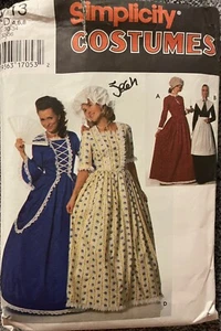 SIMPLICITY COSTUMES 9713 PURITAN 18th 19th CENTURY DRESS PATTERN SIZE 4-8 - Picture 1 of 1