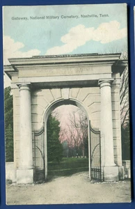 Nashville Tennessee tn National Military Cemetery Gateway vecchia cartolina 1908 - Foto 1 di 2