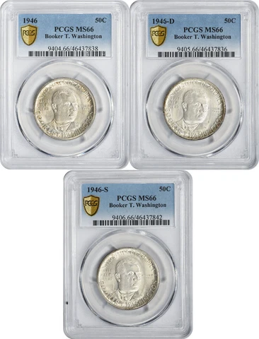 Washington (Booker T.) Commemorative Half Set 1946-PDS MS66 PCGS Cover