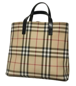 BURBERRY Nova Check Tote Bag PVC Leather with COA - Picture 1 of 12