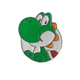 Insignia pin esmalte de metal retro Yoshi Super Mario Cart Kart dinosaurio NES SNES