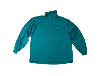 Pullover pesado cuello alto IZOD LACOSTE L azul cocodrilo verde azulado de colección años 80 90 Foto 1 de 4