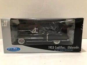 Welly 1953 Cadillac Eldorado Convertible, schwarz Maßstab 1:27 Die Cast Modell, NEU - Bild 1 von 7