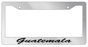 Chrome METAL License Plate Frame GUATEMALA CURSIVE Auto Accessory 1333 - Picture 1 of 1