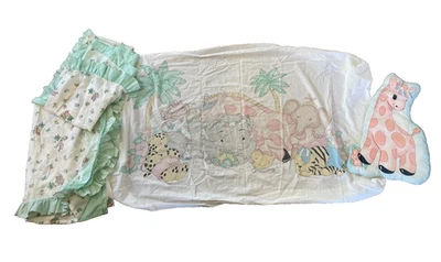 Ropa de cama pequeña vintage bebé animales sábana ajustable ¡y más! Safari 1991-92 Foto 1 de 4