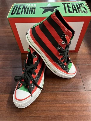 Converse X Denim Tears Chuck 70 Hi Top Mens 5 / Womens 7 Pan African Flag No Lid - Image 1 of 4