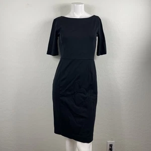 Vestido para mujer talla 2 Ann Taylor negro manga corta hasta la rodilla nuevo con etiquetas - Imagen 1 de 9