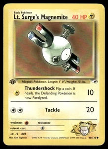 Pokemon Tcg Lt. Surge's Magnemite [1st Edition] #80 Pokemon Gym Heroes LP - Picture 1 of 2