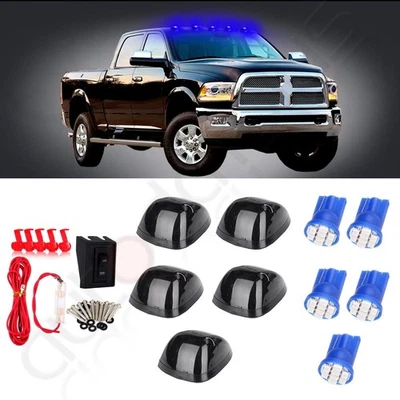5pcs Smoke Lens Cab Marker Running Light T10 8-3020 LED 12V For Dodge Ford Truck - Image 1 of 4
