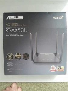 ASUS RT-AX53U Dual Band WiFi 6 Router AiMesh AX1800 Contents Unused - Photo 1/10
