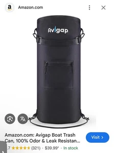 	Avigap Pattumiera Barca 100% Resistente agli Odori e alle Perdite Portatile Riutilizzabile 10-13 Gal	 - Foto 1 di 2