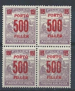 Hungary 1921 Sc# J77 500f on 15f  Harvesting block 4 MNH - Picture 1 of 1