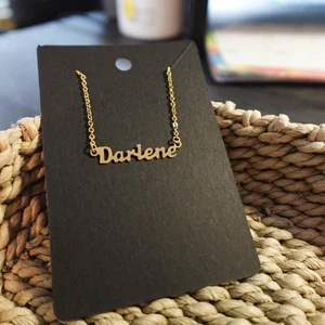 Darlene 14" Personalized Choker Necklace Gold Tone Dainty Delicate Name Gift - Picture 1 of 4