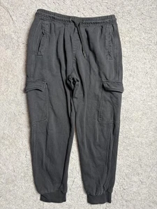 Gymshark Cargo Joggers Pants Mens Large Black Athletic Sweatpants Streetwear - Picture 1 of 12