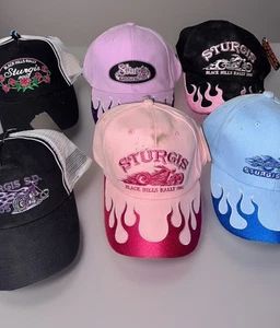 De colección 2005 Sturgis Bicicleta Rally Camionero Sombrero Lote de 6 Todos con Correa Ajustable - Imagen 1 de 13