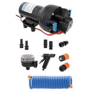 Jabsco Hotshot HD Ganzwäsche 12V 5GPM 70PSI Pumpe Set 25' Schlauch Spule - Bild 1 von 1