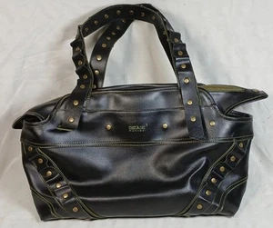 Matt & Nat Montèal Faux Leather Dark Gray Shoulder Bag Purse Metal Studs Y2K - Picture 1 of 18