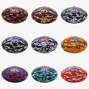 AFL Team Size 5 Camo Synthetic Footy Football Man Cave Gift - Choose Team - Picture 1 of 48