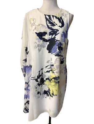 Vestido recto Antonio Melani 14 floral sin mangas elástico carrera iglesia verano NUEVO Foto 1 de 4