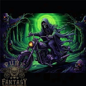 Camiseta De Hombre Grim Reaper Para Motocicleta Skull Biker 11 100% Algodón - Imagen 1 de 3