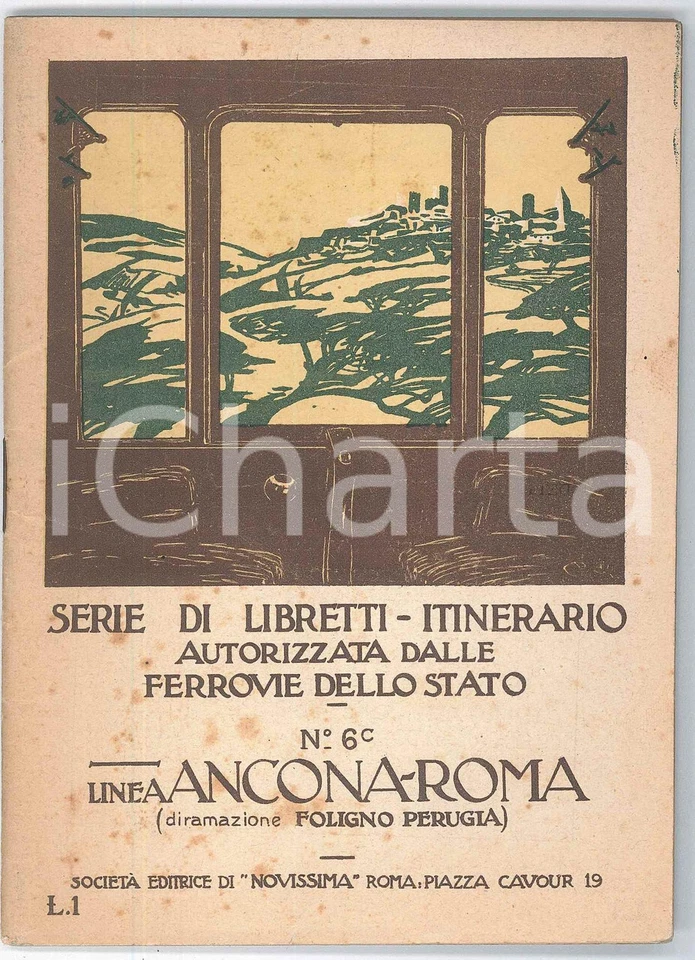 1921 FERROVIE DELLO STATO Libretto-itinerario nÂ° 6 Linea ANCONA-ROMA - Immagine 1 di 1