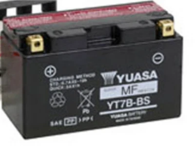 Batería AGM de 12 voltios sin mantenimiento Yuasa YT7B-BS con botella Foto 1 de 2
