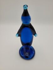  Viking / Rainbow Art Glass Bird  Blue Bluenique Penguin Figurine Paperweight #2