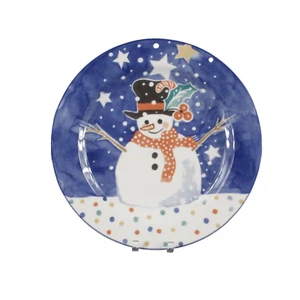 Noritake Epoch Set of 3 - 9 x 1 Blue Multi Mr. Snowman E115 Salad Plate - Picture 1 of 2