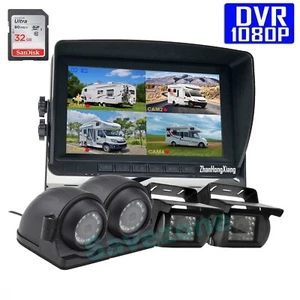 4x Sistema de cámara de reversa frontal trasera HD 1080P + Monitor DVR de 7" cuatro divisiones - Imagen 1 de 12
