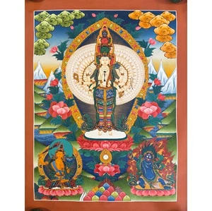 Avalokiteshvara Thangka, Avalokitesvara Thanka, Guanyin Art - Picture 1 of 8