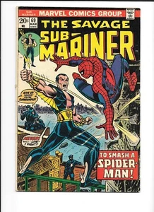 Sub-Mariner #69 AMAZING SPIDER-MAN vs NAMOR COVER! Marvel 1973 VG 4.0 - Picture 1 of 2