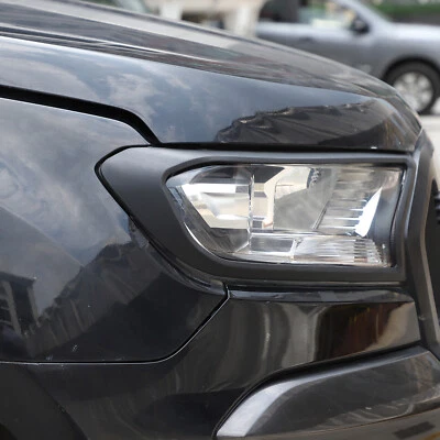 Se adapta a Ford Ranger T7 2015-2019 ABS negro mate cubiertas de faros marco protectores de ajuste Foto 1 de 4