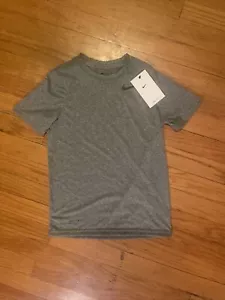 Nike Dri Fit -BOYS SMALL- Activewear T Shirt Gray Heathered Crew Neck. Brand New - Picture 1 of 3